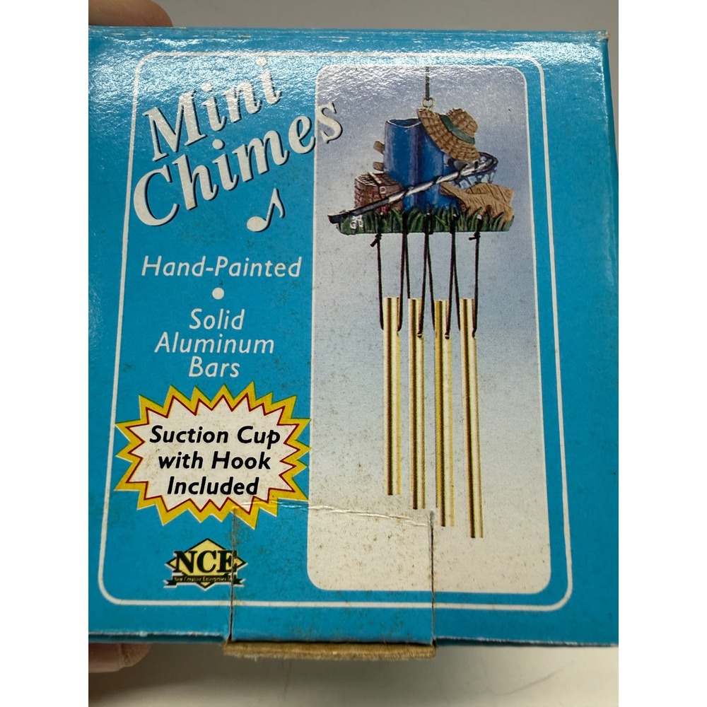 Vintage 1996 NCE Mini Chimes Fishing Theme Hand Painted Aluminum Bars 19054